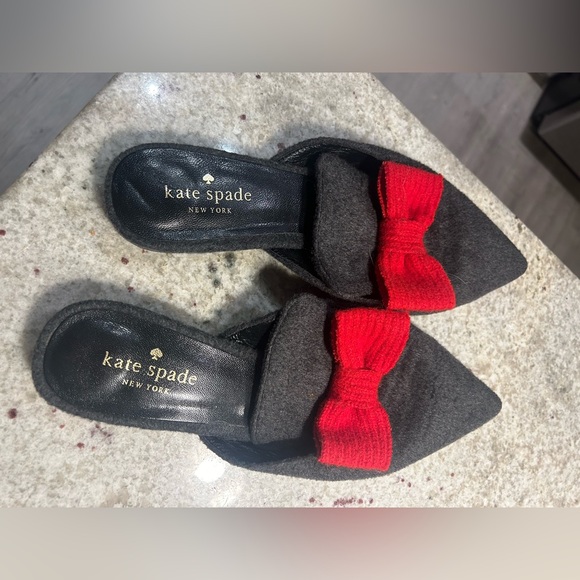 kate spade Shoes - Kate Spade Women's Karin Pointed Toe Mule- color grey/red- size 8 1/2